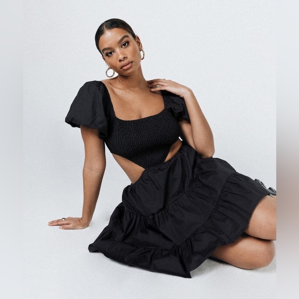 Princess Polly Amber Mini Black Cut out Dress